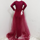Amazon Wish Pregnant Women Photography Dress Elastic Cotton Pregnant Women Photography Photography Dress Pregnant Women's Long Dress