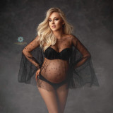 Photography of pregnant women in Europe and America, mesh beaded cape top, bursting bead mesh maternity photo top