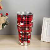 Cross border hot selling stainless steel 304 car cup portable insulated cup cartoon pattern large belly cup with lid large capacity cup