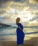 AliExpress Amazon Elastic Pregnant Women's Dress Cotton European and American Pregnant Women's Photo Photography Tail Long Dress Large