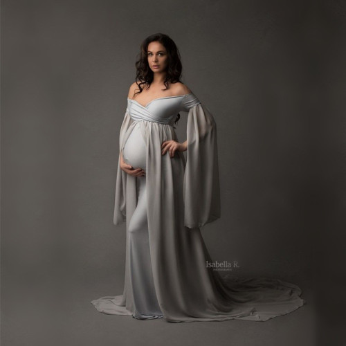 Chiffon Cloak Pregnant Women's Party Dress Pregnant Women's Photography Long Dress Pregnant Women's Tail Photo Dress