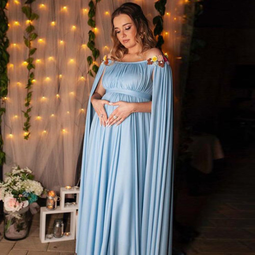 Amazon Amazon Maternity Dress One Line Neck Large Maternity Photo Party Dress