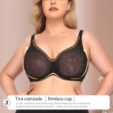 Manufacturer Direct Sales Cross border European and American Sexy Ultra thin Perspective Bra Plus Size Bra BCDEF Cup V210606