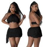 CY900889 European and American Amazon Fashion New Two Piece Set Sexy Short Set Wrapped Hip Ultra Short Skirt for Women