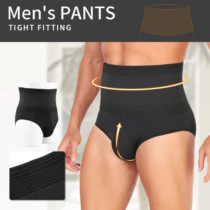 Cross border men's breathable high waisted plastic waist waist tightening shorts triangle underwear A290