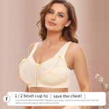 Cross border source of goods without steel rims, lace, large cup front buckle, thin European and American oversized bra BCDEF cup W210803