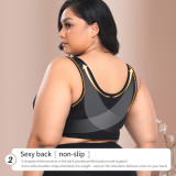 Cross border source of goods without steel rims, lace, large cup front buckle, thin European and American oversized bra BCDEF cup W210803