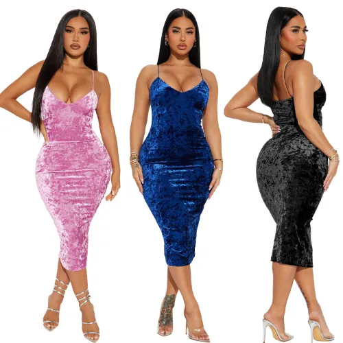 YD8790-A8 European and American women's clothing, Amazon's new sexy and fashionable suspender strapless dress, cross-border