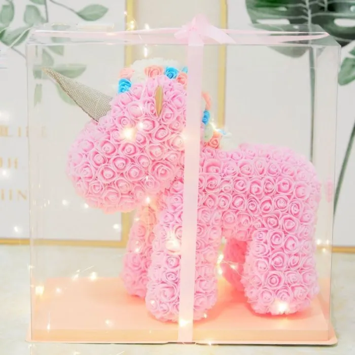 Factory direct selling soap flower creative flower eternal life flower Qixi love Christmas gift diamond horn unicorn