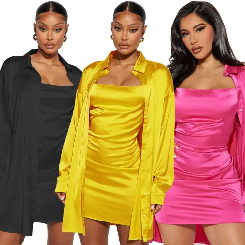 YD8771-D7 European and American Women's Wear Amazon's New Sexy and Fashionable Sardine Sling Two Piece Set for Cross border Women