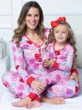 Autumn Amazon's best-selling European and American women's clothing Valentine's Day love print casual home pajamas parent-child set