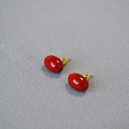 Japanese and Korean niche retro wine red enamel lovesickness red beans 925 silver needles minimalist temperament earrings earrings and earrings for women