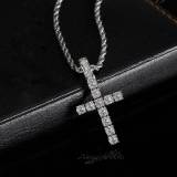 European and American cross-border hip-hop cross zircon pendant personality necklace trendsetter full diamond men's pendant jewelry wholesale