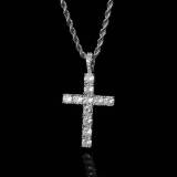 European and American cross-border hip-hop cross zircon pendant personality necklace trendsetter full diamond men's pendant jewelry wholesale