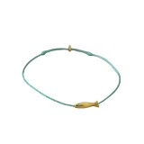 French niche design, blue silk thread weaving, vintage gold koi fish, minimalist and extremely thin bracelet, bracelet, rope folding strap