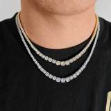 New Hip Hop Necklace from Europe and America Size Zircon Gradient Tennis Chain Cross border Luxury Men's Necklace Jewelry for Men