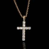 European and American cross-border hip-hop cross zircon pendant personality necklace trendsetter full diamond men's pendant jewelry wholesale