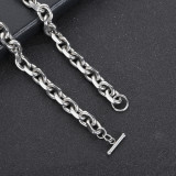 Cross border European and American titanium steel cross chain O-shaped chain men's bracelet genuine gold electroplated stainless steel hip-hop bracelet accessories