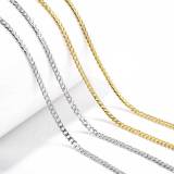 3mm Titanium Steel Necklace Manufacturer Wholesale Foreign Trade Boutique Fashion Stainless Steel Single Weaving Six sided Grinding Cuban Chain Stock