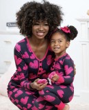 Autumn Amazon's best-selling European and American women's clothing Valentine's Day love print casual home pajamas parent-child set