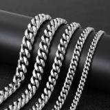 European and American jewelry buckle stainless steel Cuban chain encrypted titanium steel necklace trendy brand hip-hop men's bracelet jewelry wholesale