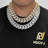 European and American cross-border 22mm bubble Cuban chain, zircon necklace wholesale, trendy brand, personalized men's jewelry, hip-hop bracelet