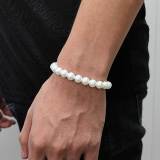 Cross border hip-hop bracelet from Europe and America, 8mm pearl necklace, women's light luxury, niche design, neck chain, high-end collarbone chain