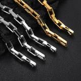 European and American cross-border titanium steel jewelry 9mm bamboo chain stainless steel necklace hip-hop personalized bracelet men's necklace wholesale