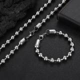 European and American cross-border 8mm stainless steel glass bead chain, round bead chain, titanium steel necklace, trendy brand, personalized men's bracelet accessories