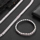 European and American 8mm flip buckle mixed with zircon rock sugar chain necklace trendy brand personalized hip-hop men's bracelet jewelry wholesale