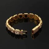 Cross border European and American hip-hop bracelets, rock sugar chains, zircon bracelets, trendy and personalized fashion accessories, wholesale of men's bracelets
