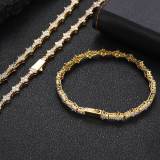 European and American Hip Hop 6.5mm Zircon Tennis Chain Necklace Jewelry for Cross border Women and Men, Personalized Couple Bracelet Accessories