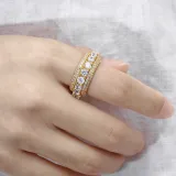 Hot selling five row zircon rotating hip-hop rings from Europe and America, cross-border trendy brand, rotatable men's ring jewelry wholesale