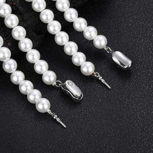 Cross border hip-hop bracelet from Europe and America, 8mm pearl necklace, women's light luxury, niche design, neck chain, high-end collarbone chain