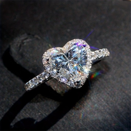 Jiuqin Jewelry Factory European and American Temu Love Ring Valentine's Day Gift Wedding Engagement Ring