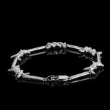 European and American Hip Hop 2.5mm Iron Wire Chain Couple Bracelet Micro Set Zircon Sun Button Fine Thorn Chain Men's and Women's Bracelet