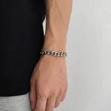 European and American hip-hop 11mm stainless steel six sided polished Cuban bracelet trendy brand personalized men's titanium steel bracelet jewelry wholesale