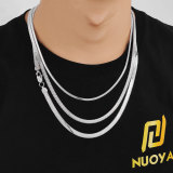Wholesale of European and American men's and women's collarbone chains, flat snake bone chains, stainless steel ASAP ROCK blade chains, hip-hop accessories