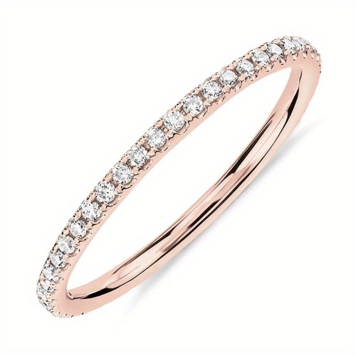 Jiuqin Cross border Temu Hot Selling European and American Fine Ring Women's Simple Single Row Gold Plated Half Ring Ring Accessories Wholesale