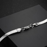 Wholesale of European and American men's and women's collarbone chains, flat snake bone chains, stainless steel ASAP ROCK blade chains, hip-hop accessories