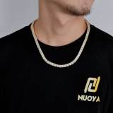 European and American hip-hop 6mm square and round mixed set zircon tennis necklace accessories cross-border trendy brand personalized men's necklaces wholesale