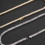 European and American hip-hop 6mm square and round mixed set zircon tennis necklace accessories cross-border trendy brand personalized men's necklaces wholesale