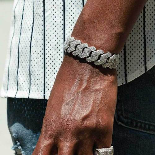 European and American jewelry hip-hop bracelet 18mm diamond three row zircon Cuban chain coarse copper inlaid zircon men's bracelet wholesale