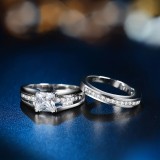 Jiuqin Jewelry Wholesale Cross border Temu Shein Hot Selling Princess Square Ring Wedding Engagement Proposal Girl Wedding Ring