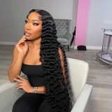 Human hair 13 * 4 lace headband deep wave 13x4 lace front wig