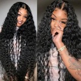 Water wave human hair 13x4 Lace Front Wig