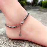 Cross border hip-hop stainless steel Cuban ankle chains, titanium steel Japanese buckle extension chains, European and American jewelry ankle chains, women's high-end feeling