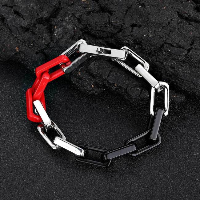 Wholesale of 9mm stainless steel bamboo chain men's bracelets for cross-border Europe and America, trendy hip-hop titanium steel jewelry, personalized bracelets