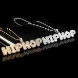 European and American hip-hop bubble letter pendant with micro inlaid zircon personalized creative splicing combination hip-hop necklace