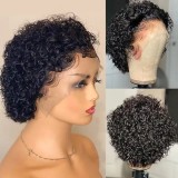 Pixie curly cut lace wig human hair wigs
